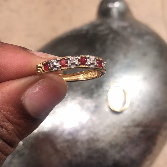 Premier Design 925 Gold Plated Ruby Hoops - Picture 4 of 6